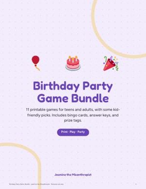 Birthday Party Game Bundle cover